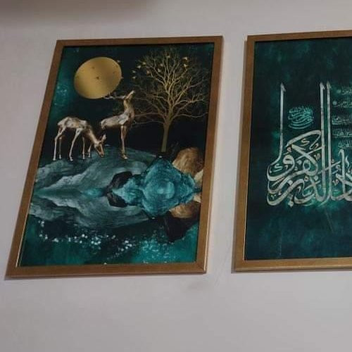 تابلو دکوراتیو وان یکاد و آهو 3تکه