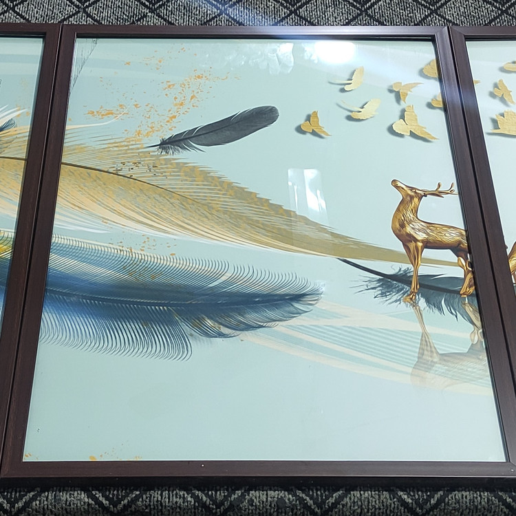 تابلو دکوراتیو 3 تیکه طرح پر پرواز