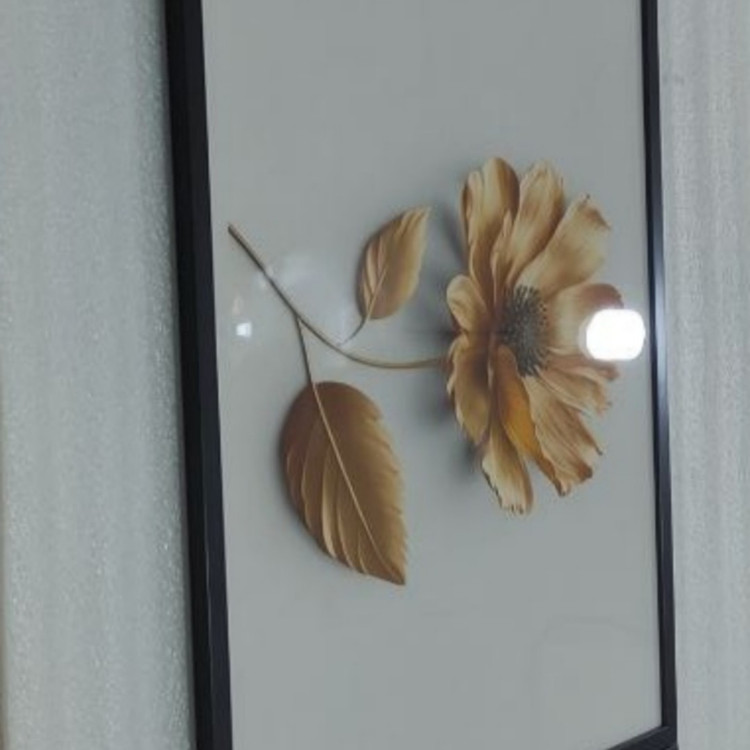 تابلو دکوراتیو سه بعدی گل طلایی سه تکه